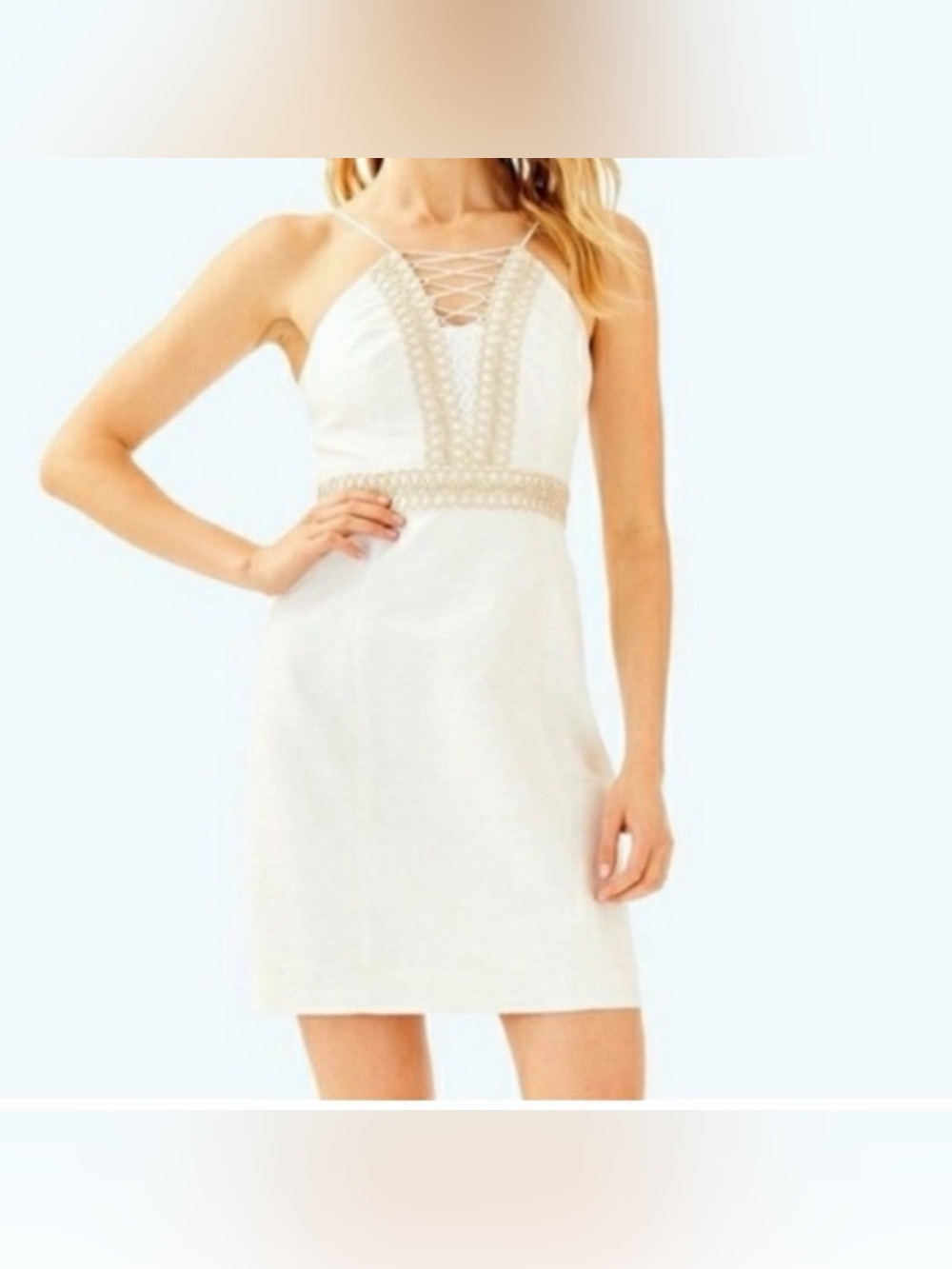 Lilly Pulitzer Trista Shift Dress Resort White Gold Size 8